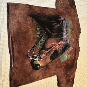 The Mountain 2003 Jerzees Brown Heavyweight Cotton T-Shirt horse xl
